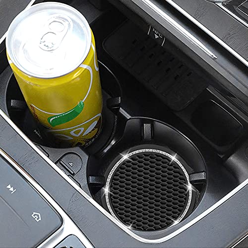 COCASES - Posavasos para automóvil, paquete de 4 posavasos universales para automóvil, posavasos de diamantes de imitación de cristal para portavasos, accesorios para el interior del automóvil de 2.75
