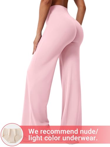 YEOREO - Leggings rectos de entrenamiento para mujer, sin costuras frontales, de 29 / 31.5 / 33 / 35 pulgadas, cintura alta; pantalones deportivos suaves ideales para yoga y gimnasio