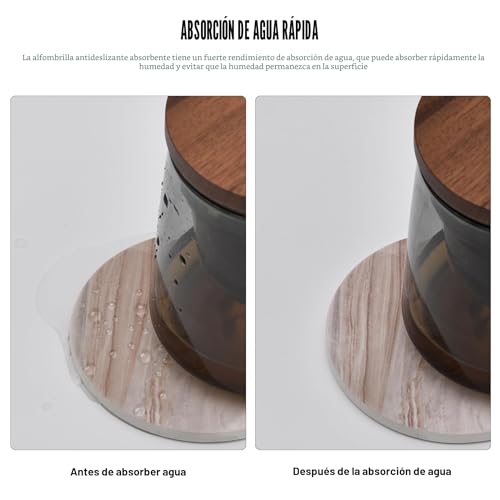 6 posavasos con soporte, posavasos de cerámica estilo mármol, juego de posavasos absorbentes adecuados para tipos de tazas, posavasos de estilo moderno para mesa de café, 4 pulgadas